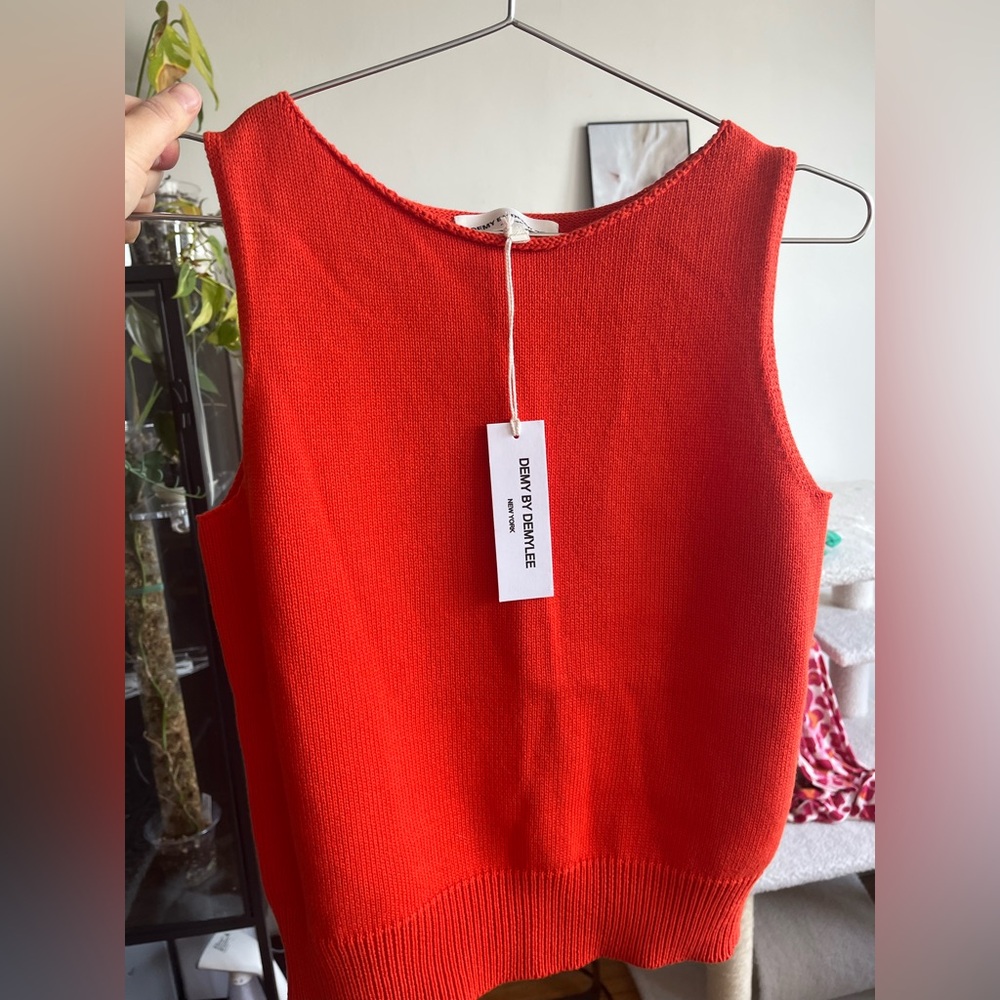 Demylee NWT orange knit top XS/S